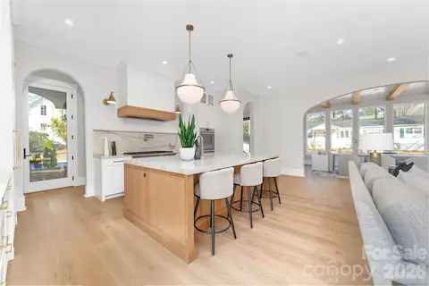 Open concept kitchen with premier finishes