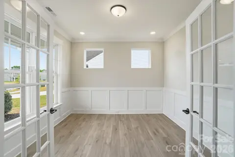 Office with french doors