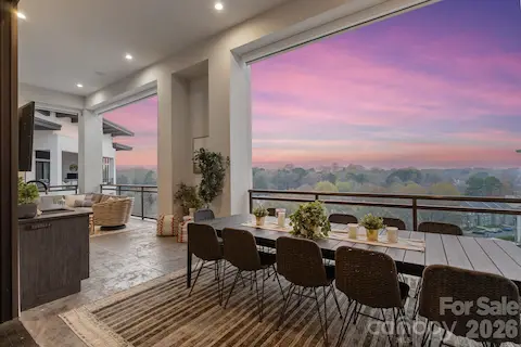 Retractable sunshades provide privacy and comfort.