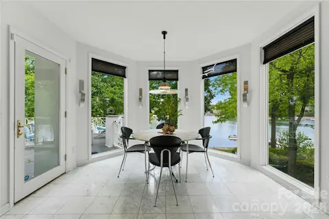 Breakfast area with water views