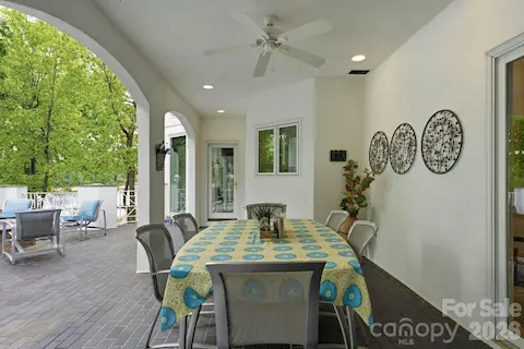 Covered dining area on the terrace