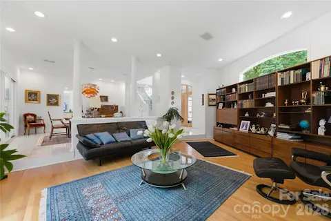 Living room with fireplace