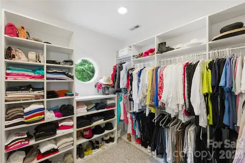 Spacious walk in closet for the primary suite