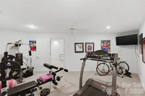 Exercise room on lower level