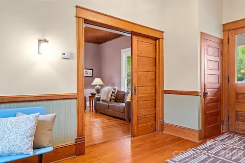 Pocket door entrance to family room