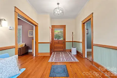 Classic Center Hall Colonial Foyer with period front door