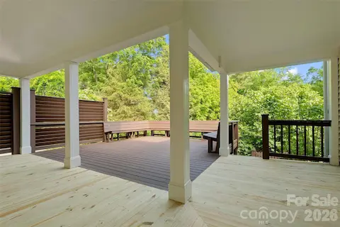 Expansive deck, freshly stained and with replacement wood
