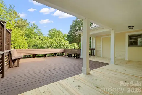 Expansive deck, freshly stained and with replacement wood