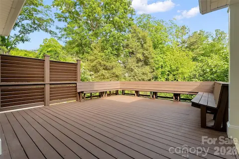 Expansive deck, freshly stained and with replacement wood
