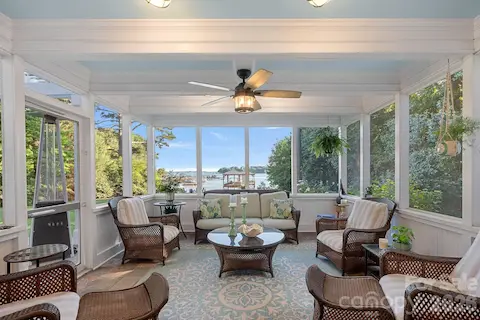 Screened Porch with peaceful lake views