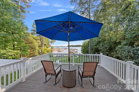 Private balcony for quiet lakeside reflection