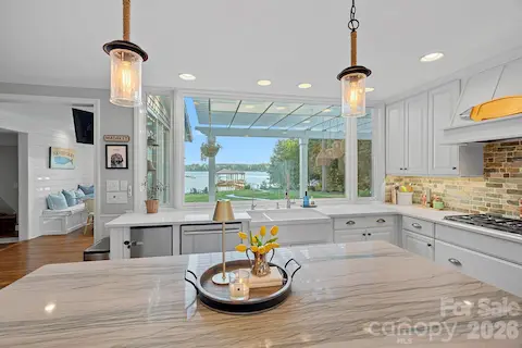 Inside are more lake views for inspired cooking