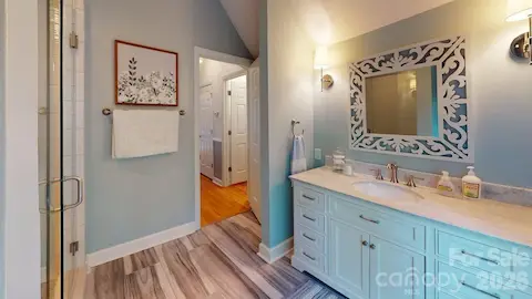 Spacious secondary baths with custom design
