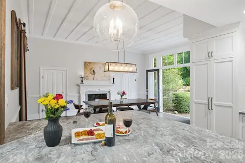 Open to the dining room