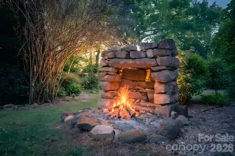 Old chimney great for fires, marshmallows and hotdogs. Possibly the original kitchen fireplace