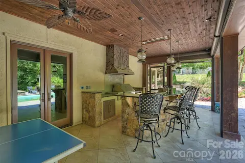 outdoor kitchen, ping pong, pool