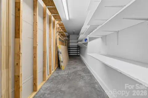 Storage closet in basemen
