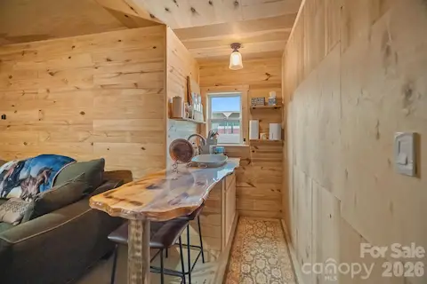 Barn suite dining bar with sink.