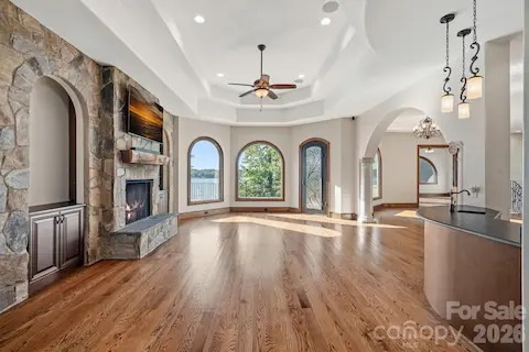Great Room with Fireplace and Wet Bar