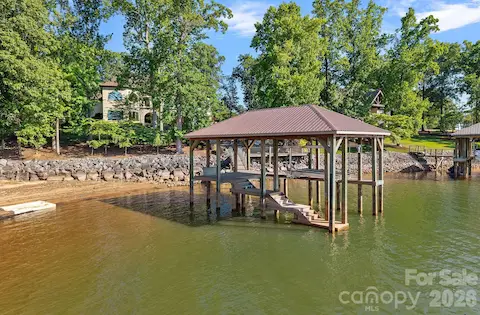 Dock Includes Stepped Levels Leading to Water