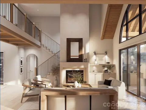 Another view of great room and balcony