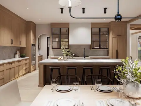 Kitchen with large island and dining area