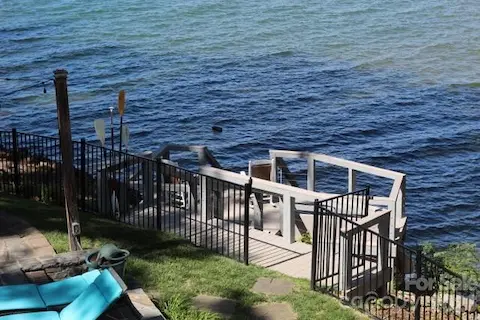 At normal lake level, water reaches approximately the 6th step