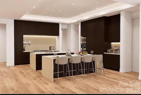 Kitchen rendering with lighter countertops