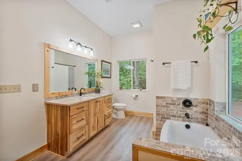 Barndominium primary bathroom