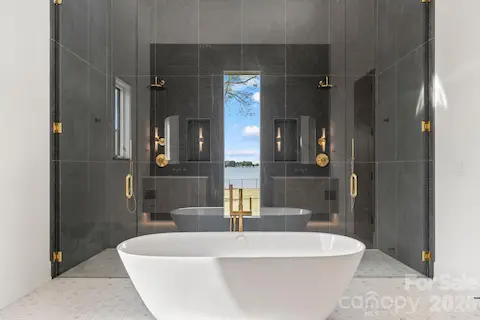 Primary Dual Shower with Free Standing Tub