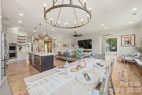 Open Concept Dining, Kitchen and Living