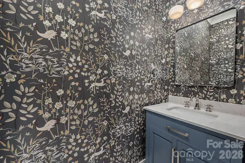 Powder room off the foyer