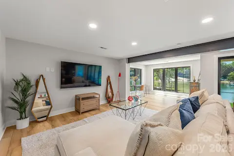 Entertainment area in basement