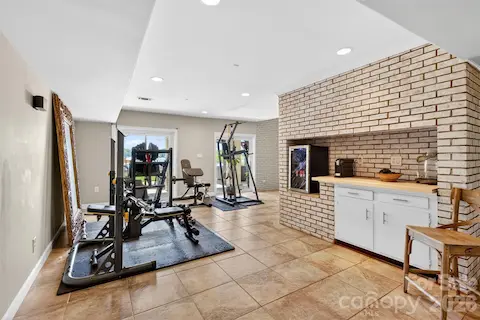 gym area finished walk out basement