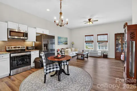 pool house kitchen living area w/ view