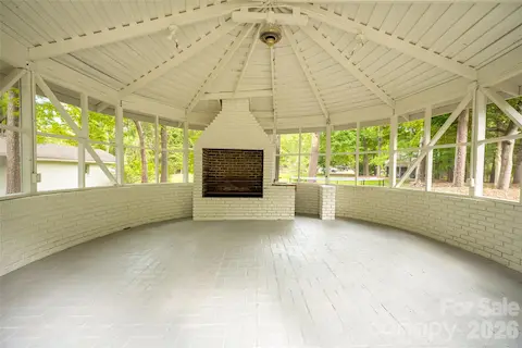 Gazebo with wood burning fireplace