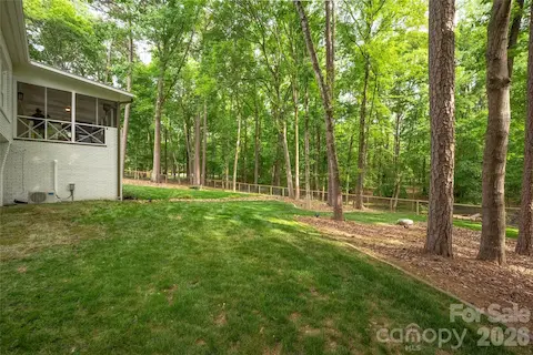 Fully fenced in backyard
