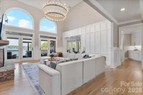 2 Story Great Room with Long Range Water Views