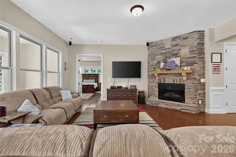 Great Room w/ Stone Fireplace