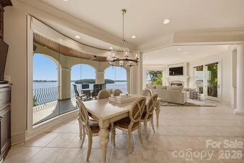 Morning room overlooking the lake.