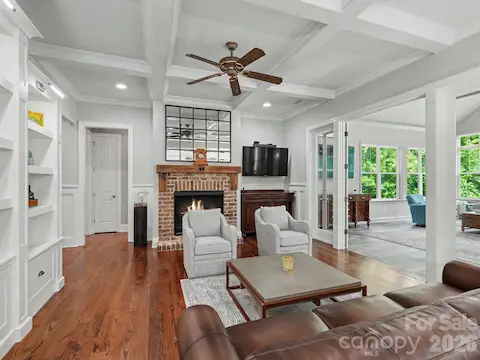 Great room with fireplace and built-ins