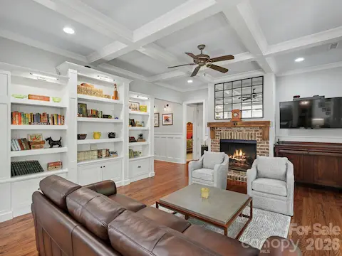 Great room with built-ins and fireplace /gas logs