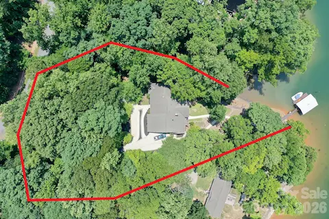 Drone view with property lines