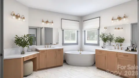 Primary Bath - Virtually Staged