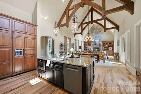Custom cherry cabinetry, granite countertops