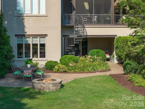Paver patio and stone firepit