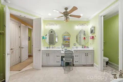 Double Vanities with built in Makeup Vanity