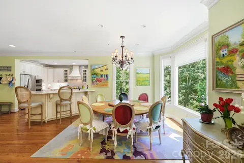Views of the lake from the breakfast nook and kitchen.