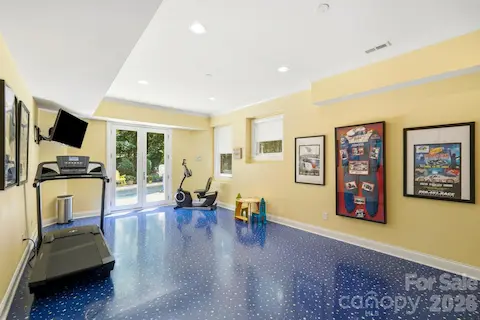 Flex room looks out to pool