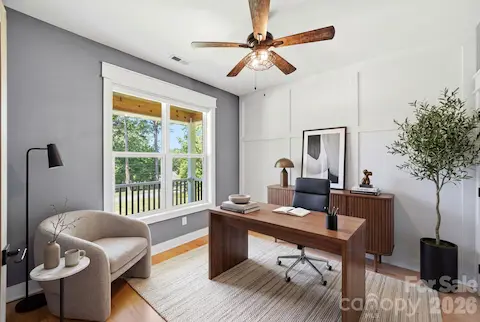 Virtually Staged 2nd bedroom but has been used as an office